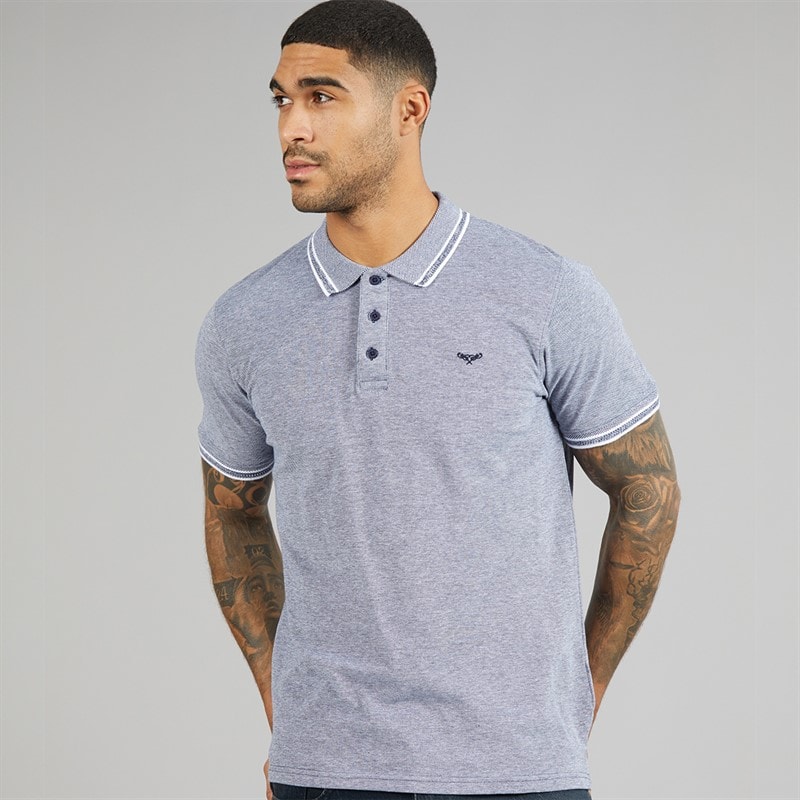 THREADBARE Mens Bron Polo Shirt Navy