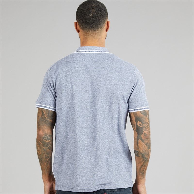 THREADBARE Mens Bron Polo Shirt Navy - Image 2