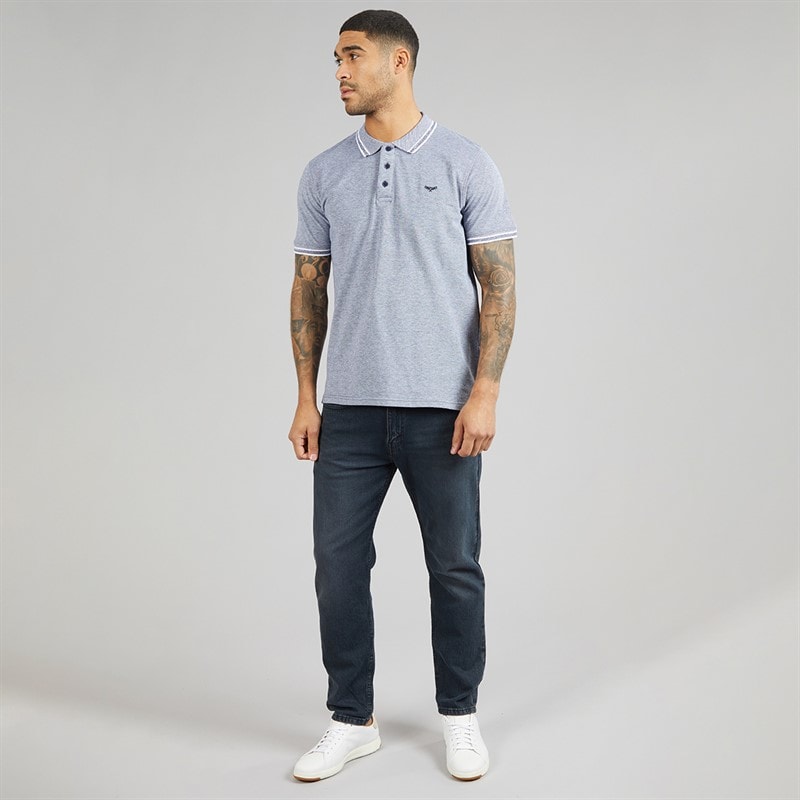 THREADBARE Mens Bron Polo Shirt Navy - Image 4
