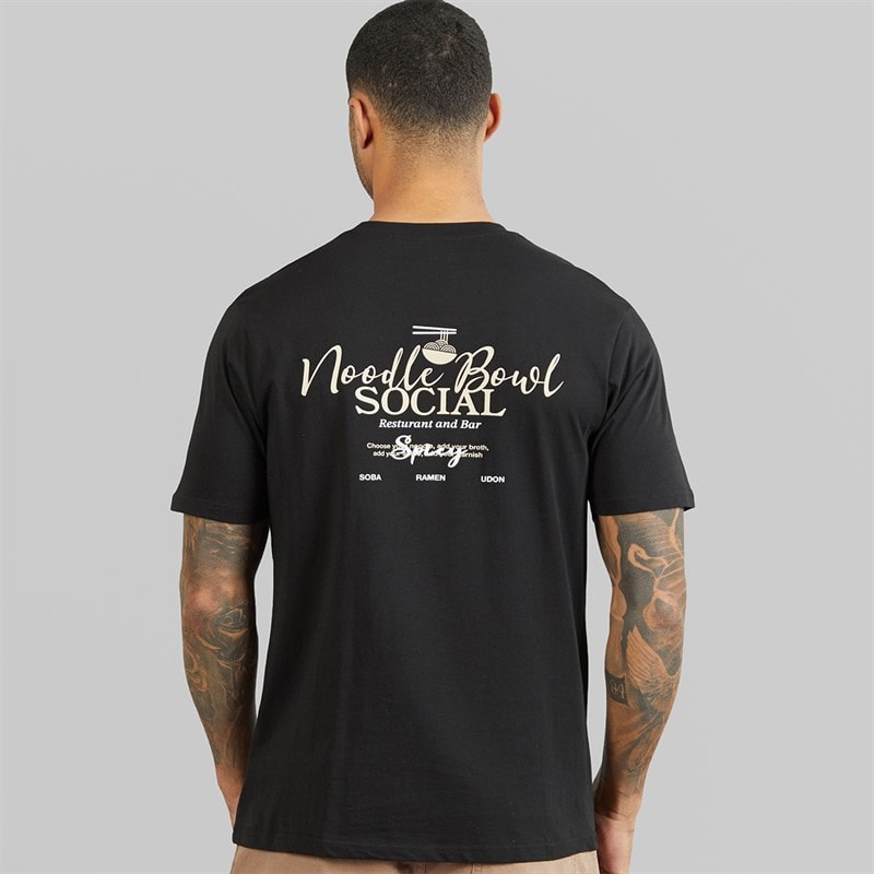THREADBARE Mens Orr T-Shirt Black - Image 3