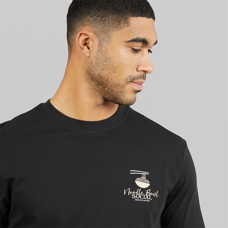 THREADBARE Mens Orr T-Shirt Black - Image 5