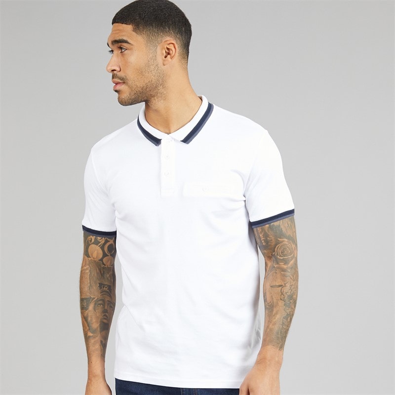 THREADBARE Mens Don Polo Shirt White - Image 1