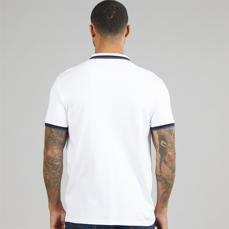 THREADBARE Mens Don Polo Shirt White - Image 2