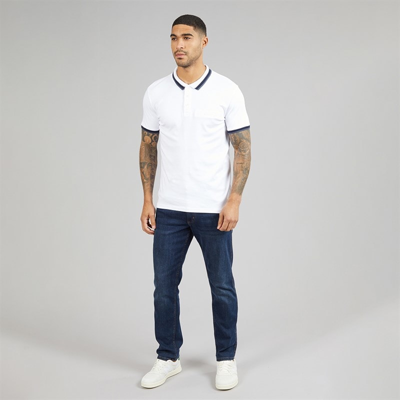 THREADBARE Mens Don Polo Shirt White - Image 3