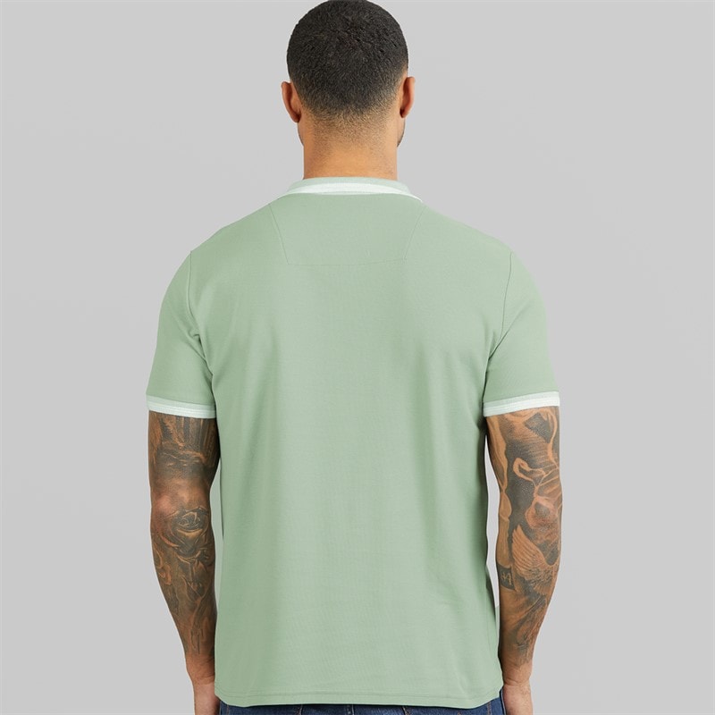 THREADBARE Mens Ember Polo Shirt Sage - Image 2