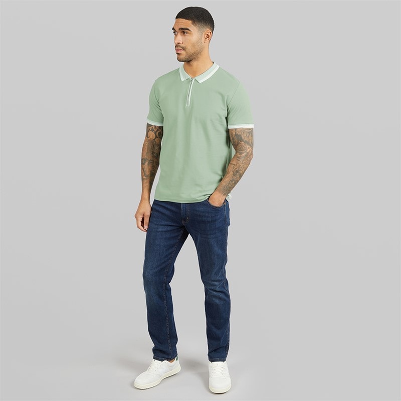 THREADBARE Mens Ember Polo Shirt Sage - Image 4