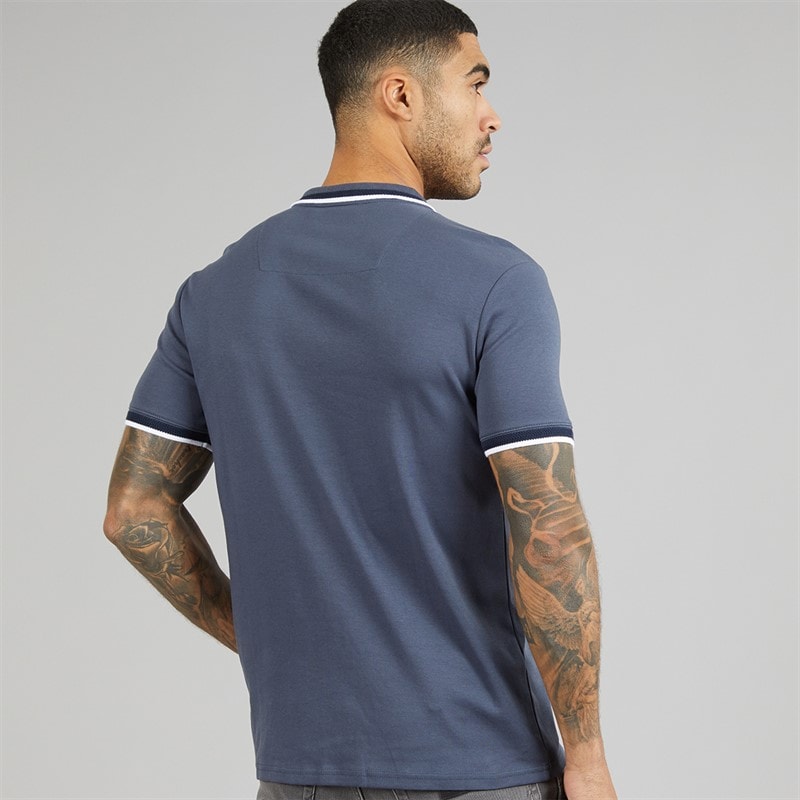THREADBARE Mens Don Polo Shirt Blue - Image 2