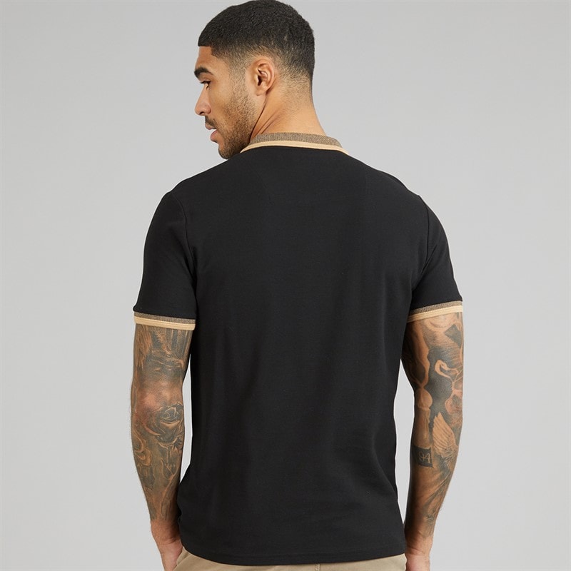 THREADBARE Mens Ember Polo Shirt Black - Image 2