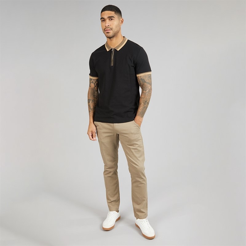 THREADBARE Mens Ember Polo Shirt Black - Image 4