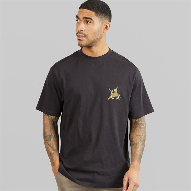 THREADBARE Mens Dag T-Shirt Charcoal - Image 2