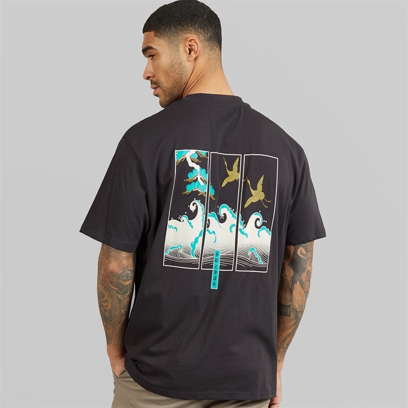 THREADBARE Mens Dag T-Shirt Charcoal - Image 3