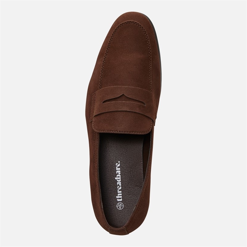 THREADBARE Mens Wedgewood Loafers Brown - Image 4