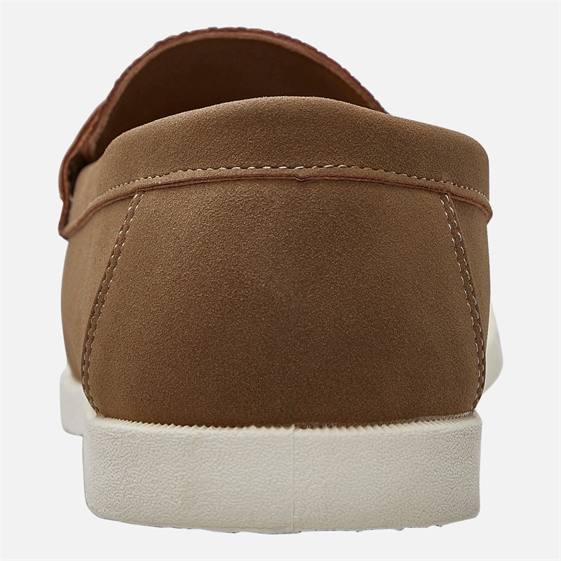 THREADBARE Mens Textured Loafers Brown - Image 3