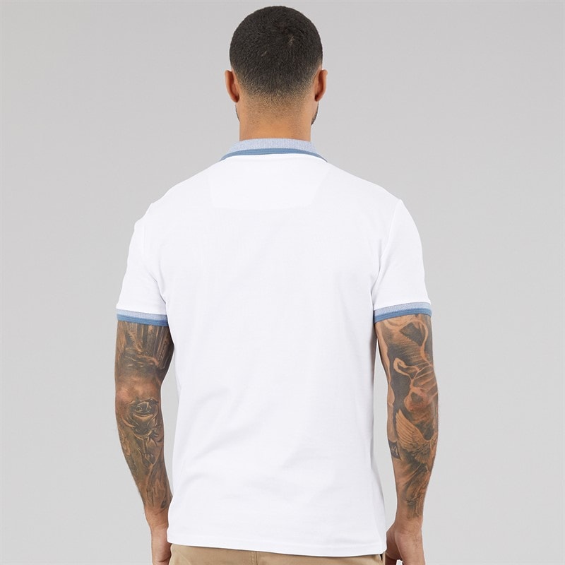 THREADBARE Mens Ember Polo Shirt White - Image 2