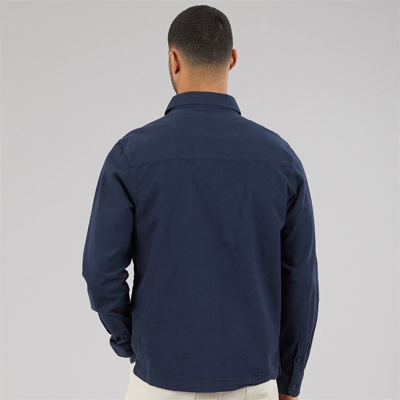 THREADBARE Mens Mini Long Sleeve Shacket Navy - Image 2