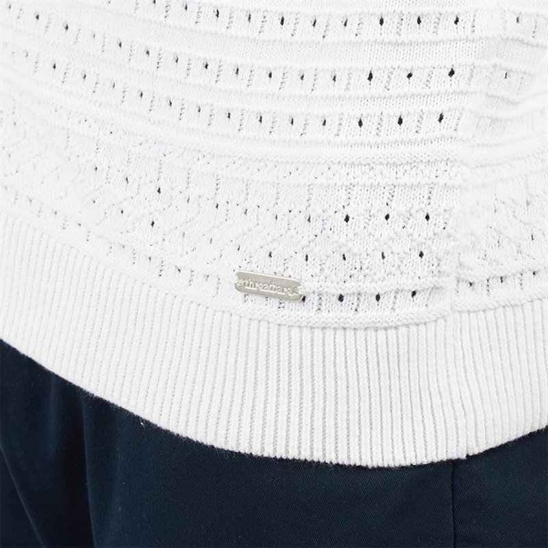 THREADBARE Mens Crown Knitted Shirt Ecru - Image 3