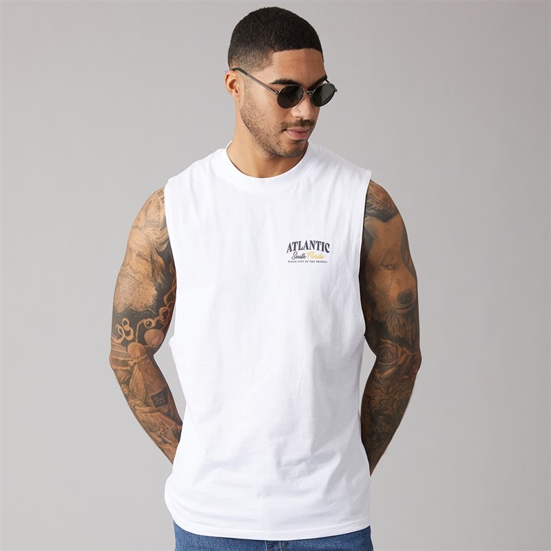 THREADBARE Mens Cayne Vest White - Image 2