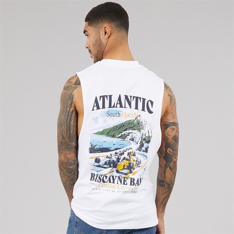 THREADBARE Mens Cayne Vest White - Image 3