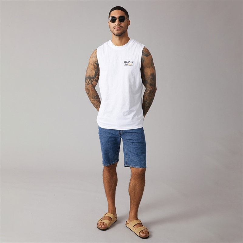 THREADBARE Mens Cayne Vest White - Image 4