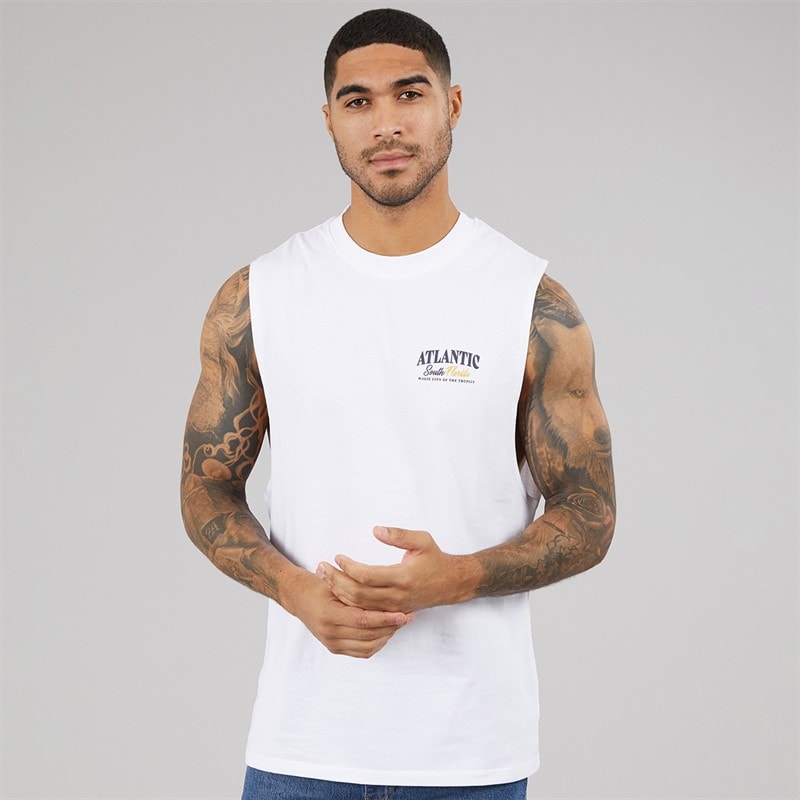 THREADBARE Mens Cayne Vest White - Image 5