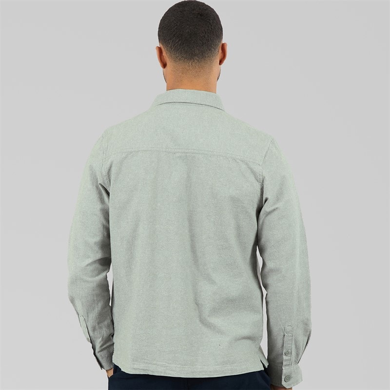 THREADBARE Mens Mini Long Sleeve Shacket Sage - Image 2