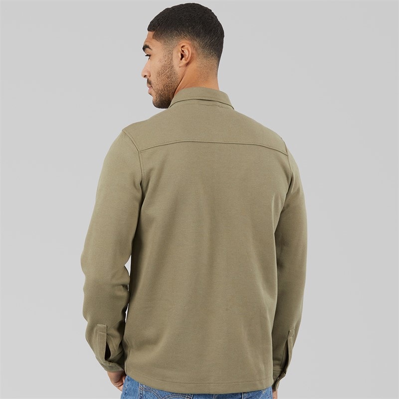 THREADBARE Mens Relay Long Sleeve Shacket Sage - Image 2