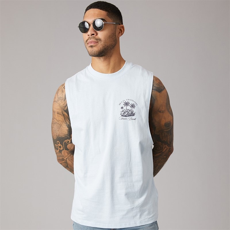 THREADBARE Mens Coast Vest Blue - Image 2