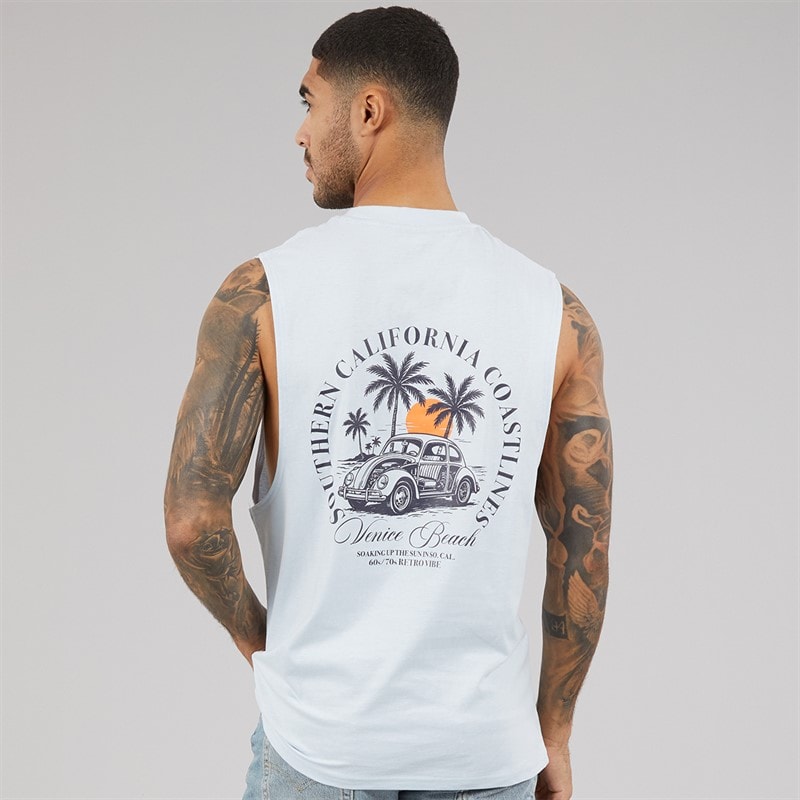 THREADBARE Mens Coast Vest Blue - Image 3