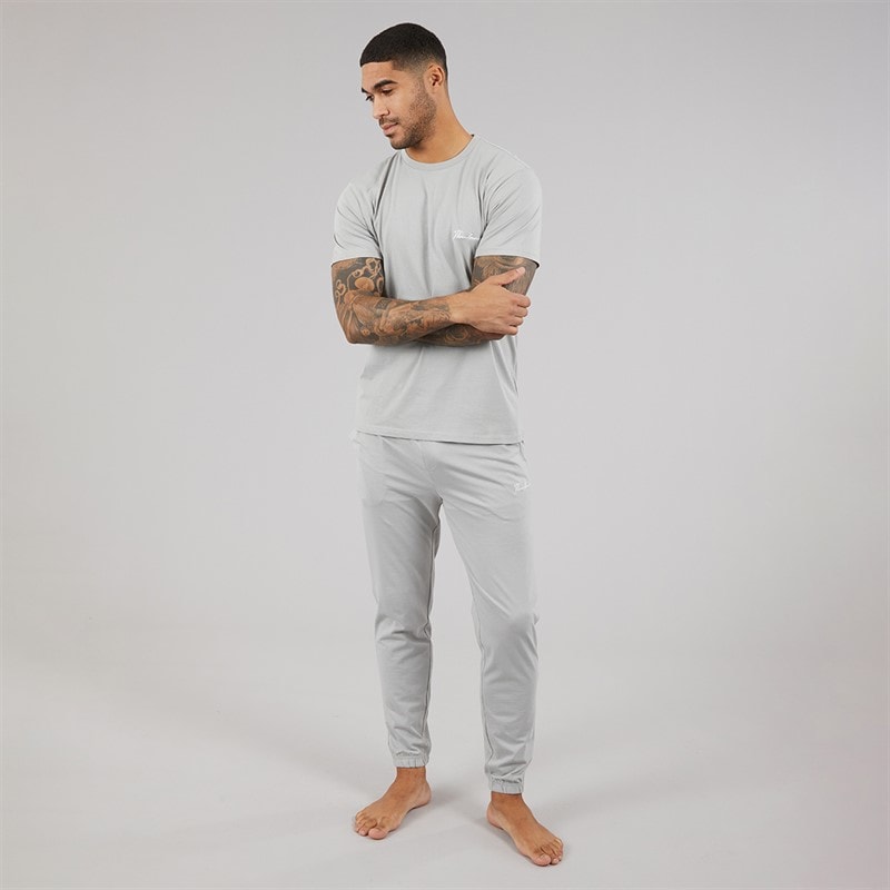 THREADBARE Mens Elton Pyjama Set Chalk - Image 4