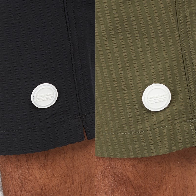 THREADBARE Mens Roly Two Pack Swim Shorts Black/Khaki - Image 3