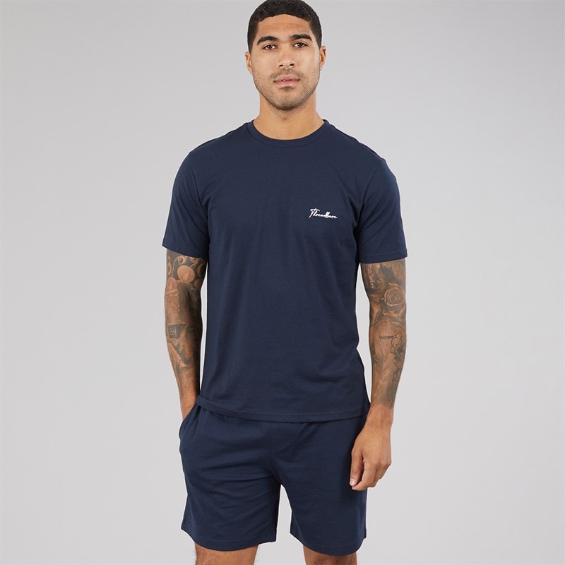 THREADBARE Mens Wells Pyjama Set Navy - Image 1