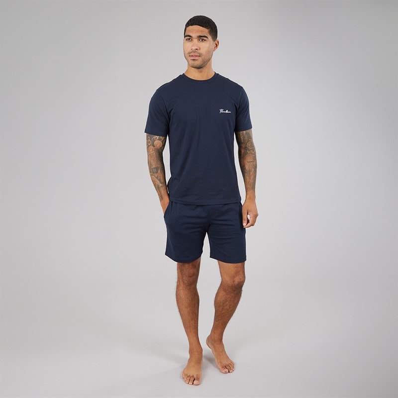THREADBARE Mens Wells Pyjama Set Navy - Image 3