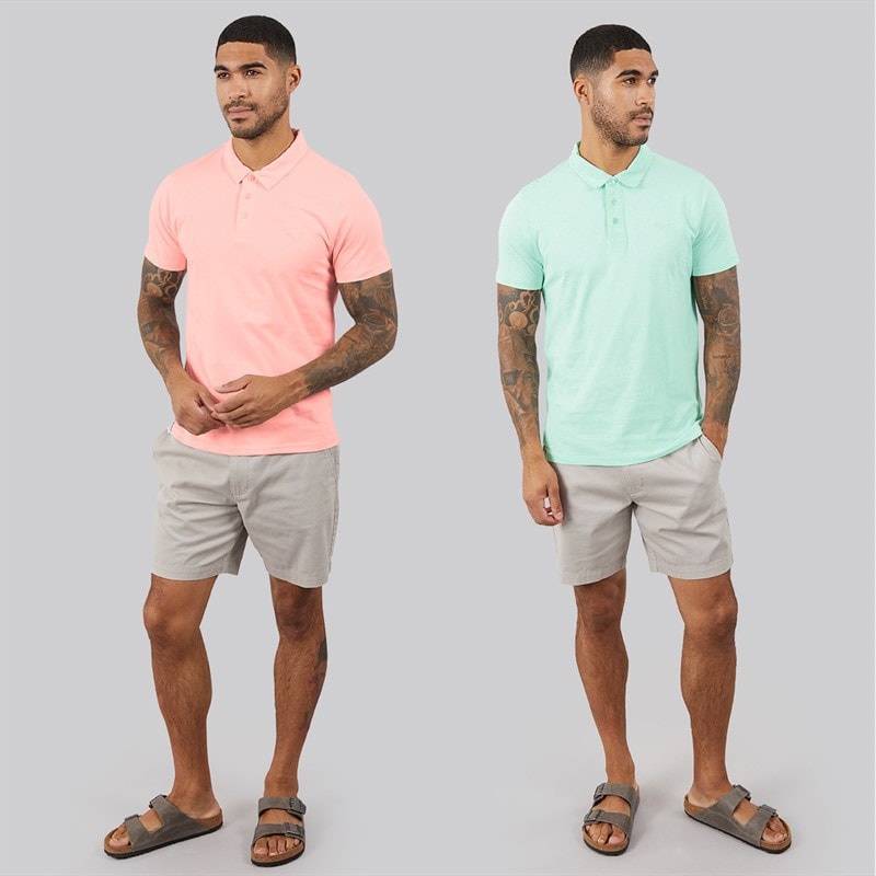 THREADBARE Mens Two Pack Becon Polo Shirts Multi - Image 4