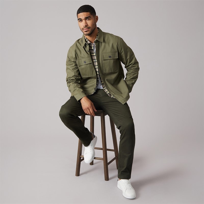 THREADBARE Mens Pulp Shacket Olive - Image 5