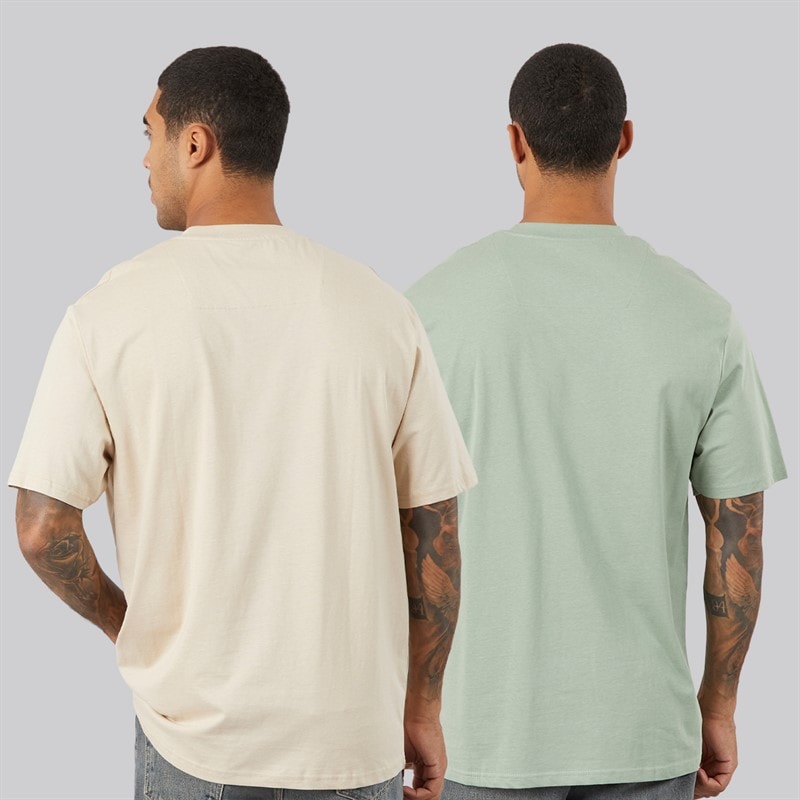 THREADBARE Mens Two Pack Amand T-Shirts Multi - Image 2