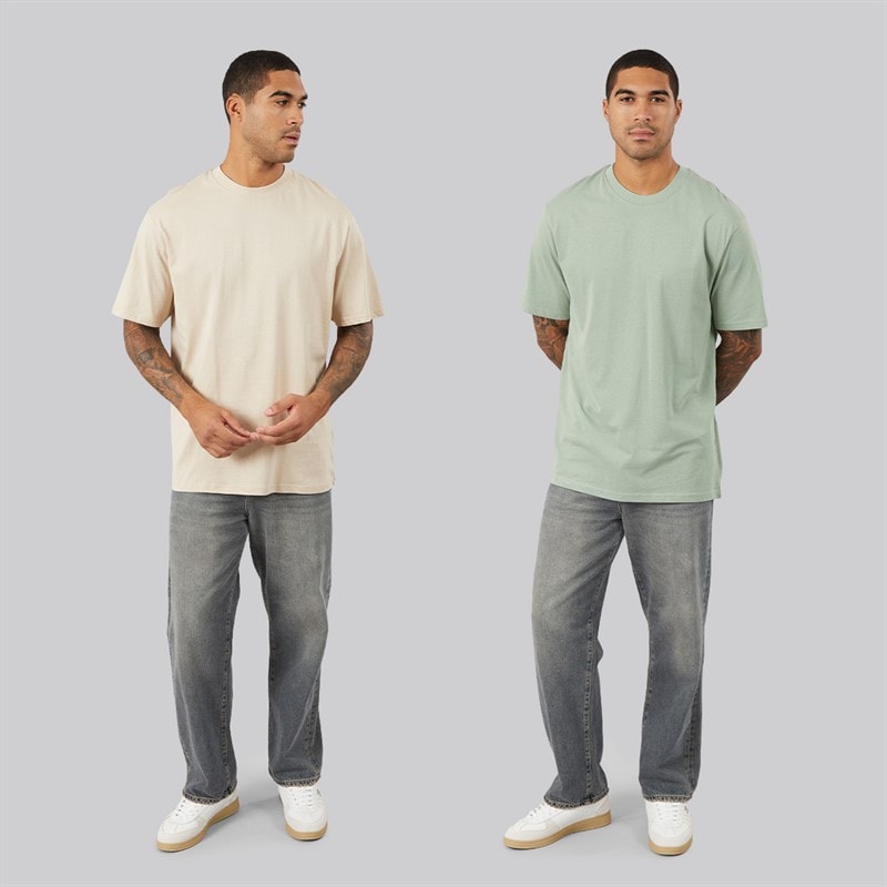 THREADBARE Mens Two Pack Amand T-Shirts Multi - Image 3