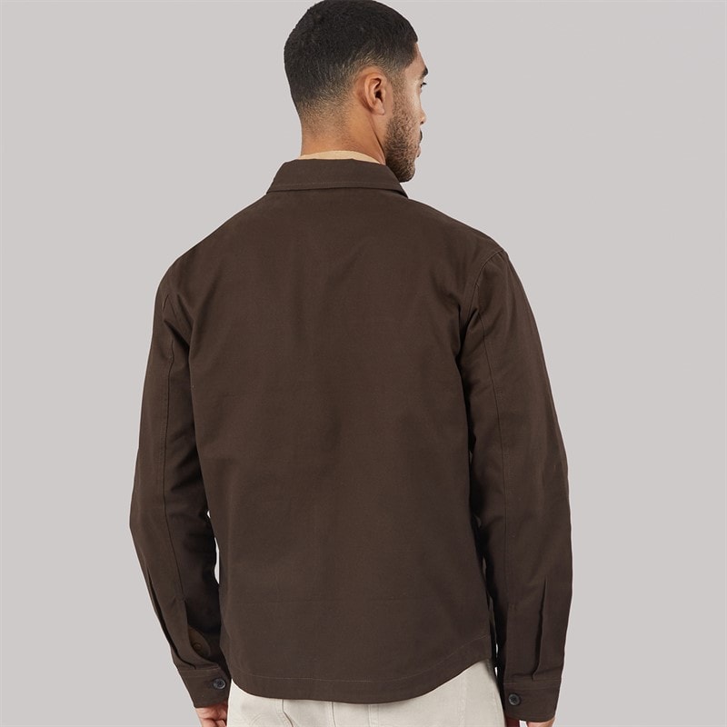 THREADBARE Mens Pulp Shacket Chocolate - Image 2