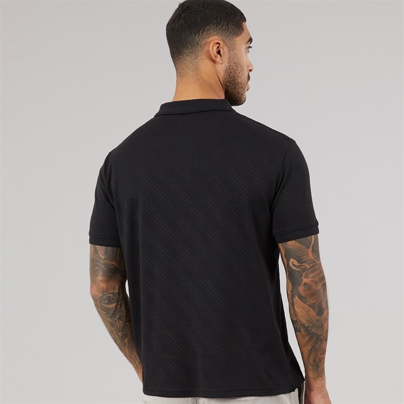THREADBARE Mens Wigsto Polo Shirt Black - Image 2