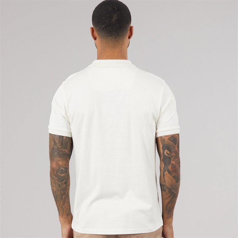 THREADBARE Mens Ferg Polo Shirt Ecru - Image 2