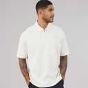 THREADBARE Mens Cayl Oversized Polo Shirt Ecru