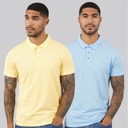 THREADBARE Mens Two Pack Becon Polo Shirts Multi