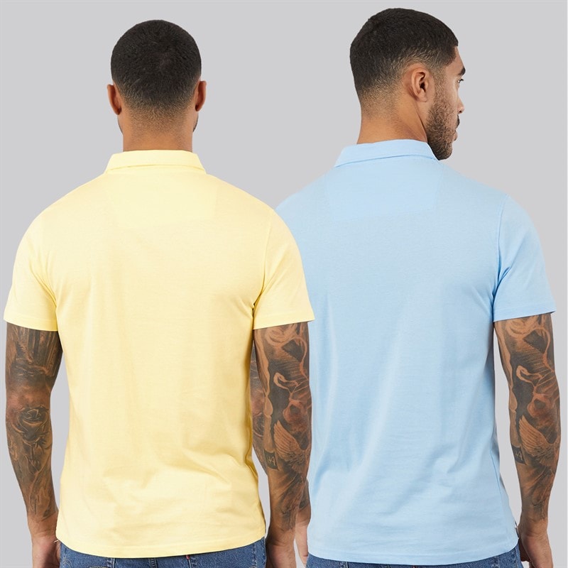 THREADBARE Mens Two Pack Becon Polo Shirts Multi - Image 2