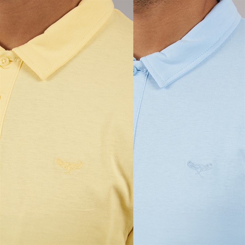 THREADBARE Mens Two Pack Becon Polo Shirts Multi - Image 3