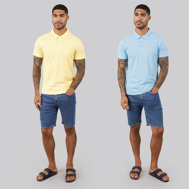 THREADBARE Mens Two Pack Becon Polo Shirts Multi - Image 4