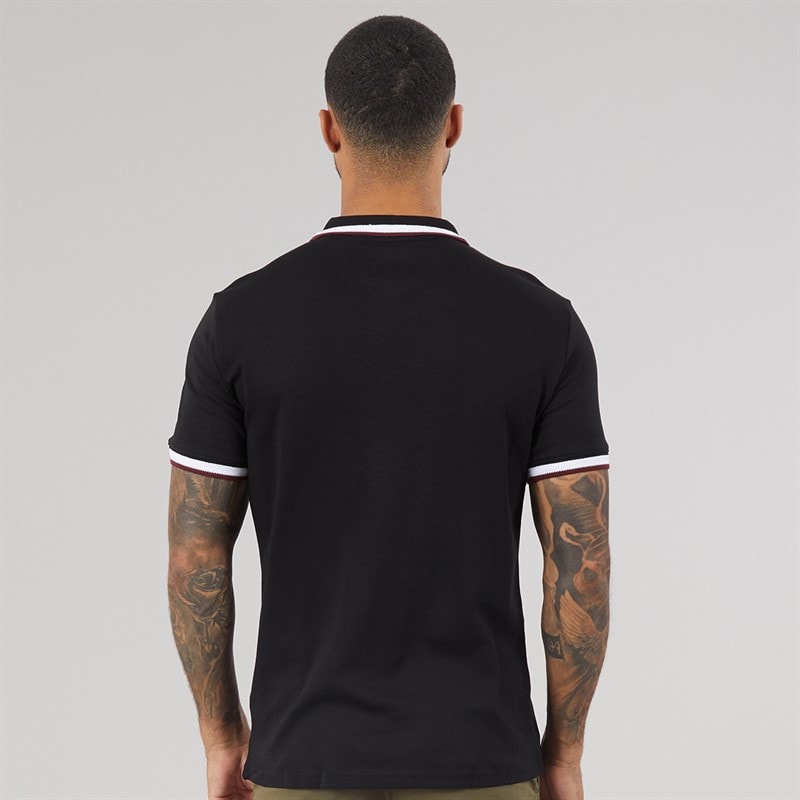 THREADBARE Mens Cowl Polo Shirts Multi - Image 3