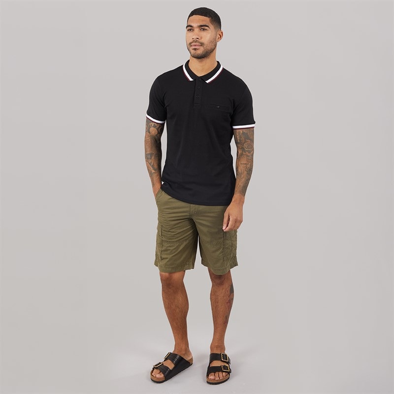 THREADBARE Mens Cowl Polo Shirts Multi - Image 5