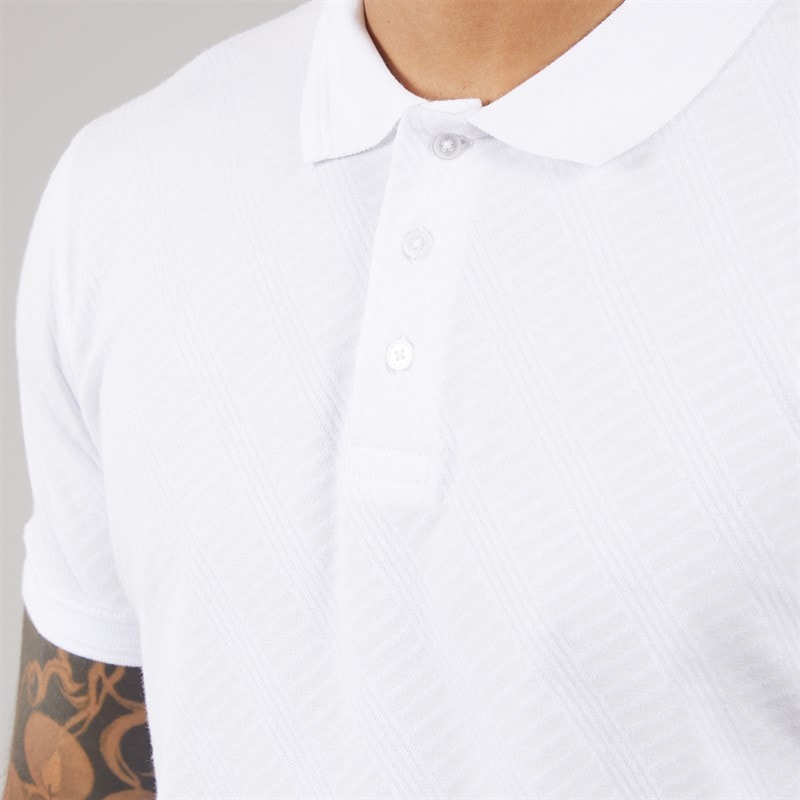 THREADBARE Mens Wigsto Polo Shirt White - Image 3