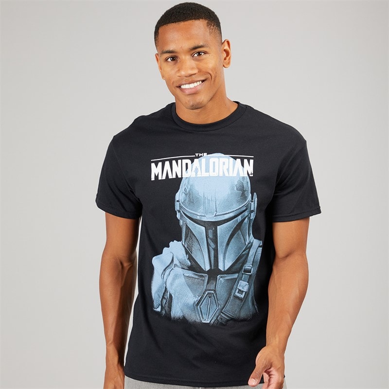 STAR WARS Mens Mandalorian T-Shirt Charcoal