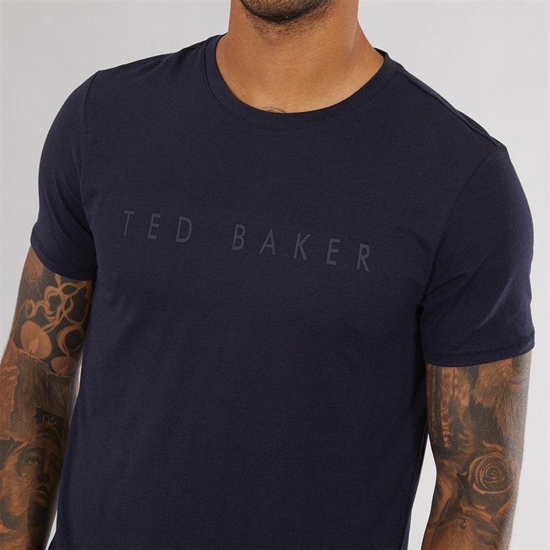 Ted Baker Mens T-Shirt And Shorts Lounge Set Navy - Image 3