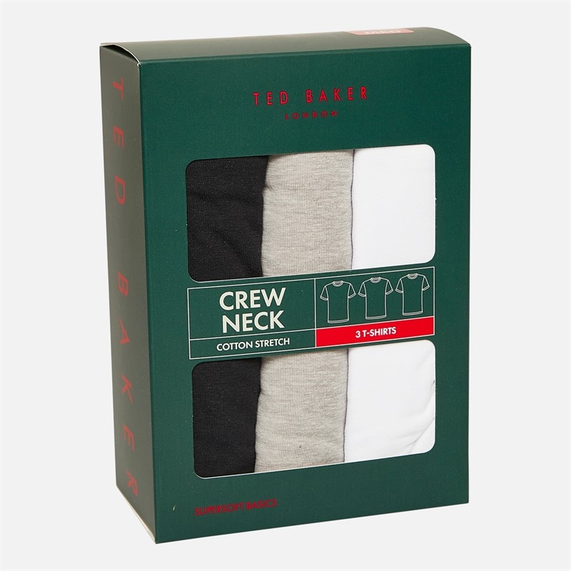 Ted Baker Mens Three Pack Crew Neck T-Shirts Mix - Image 3